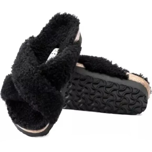 Birkenstock Papillio Daytona Shearling Teddy Platform Two-Strap Sandal Size 38 - Picture 2 of 12